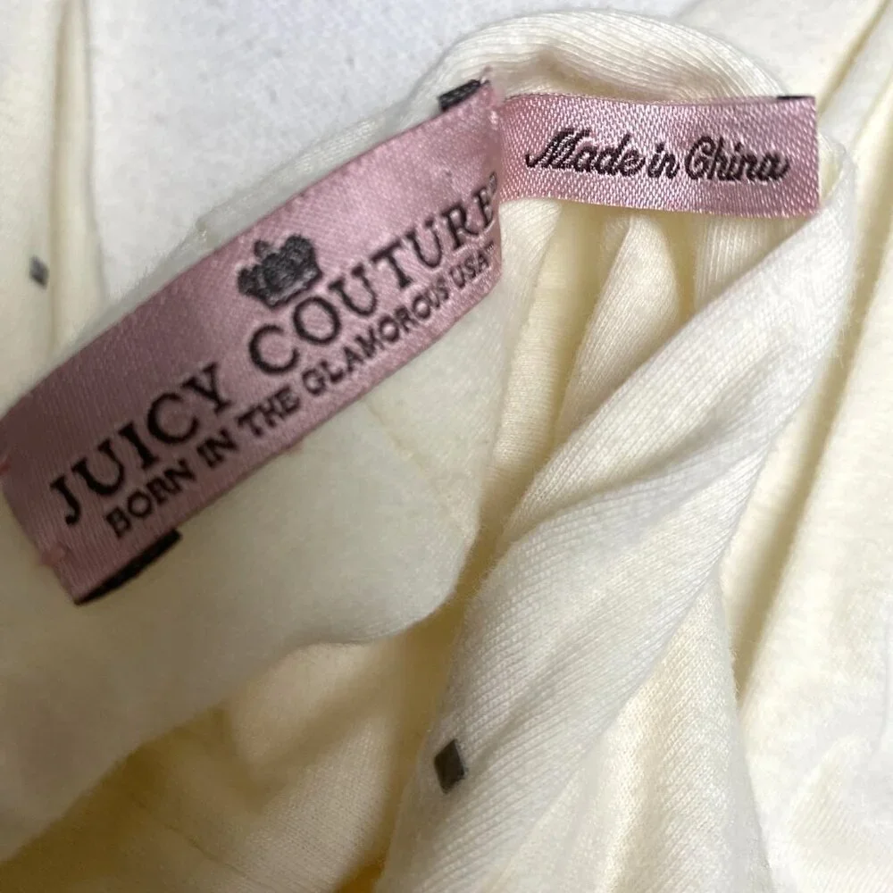 Vintage Juicy Couture Ivory Infinity Scarf Metal Embellishments. B8